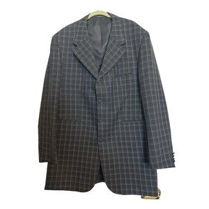 Jive Mens Collection Black Plaid 2 Piece Suit  Size 48L Sku 2624